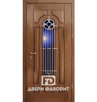 железная дверь с терморазрывом оборудована стеклом арочной формы
