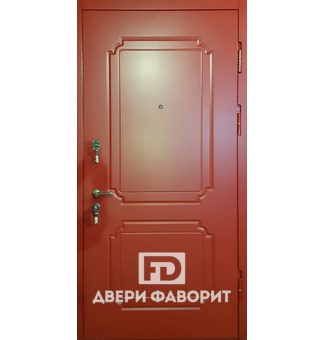 металлическая дверь с мдф кирпичного оттенка
