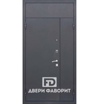 стальная двустворчатая дверь в квартиру с верхней вставкой