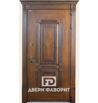 стальная дверь с верхней вставкой, отделка массив и винорит
