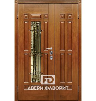 Дверь парадная двустворчатая с МДФ