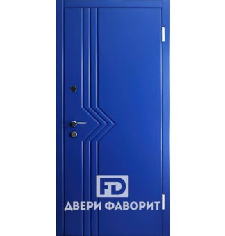 Дверь уличная с терморазрывом (синий МДФ)