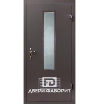 Дверь со стеклом (цинкогрунт)